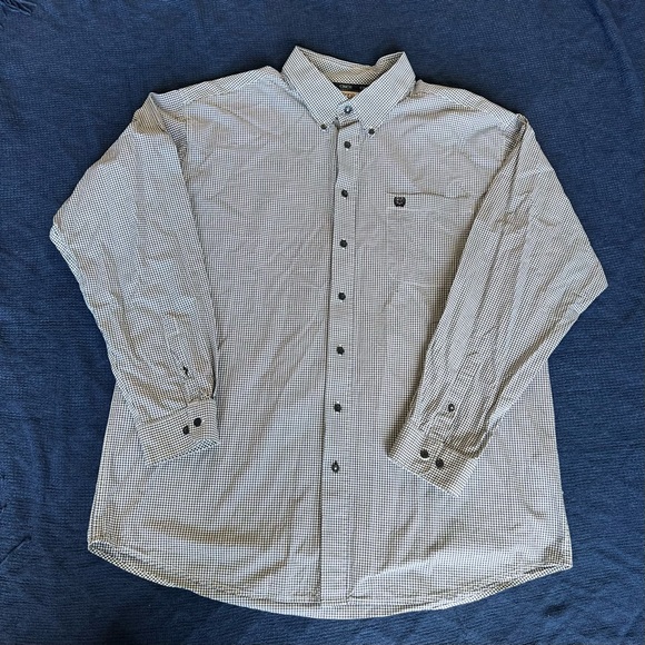 Cinch Black and White Mini Plaid Long Sleeve Button Down - Picture 4 of 8